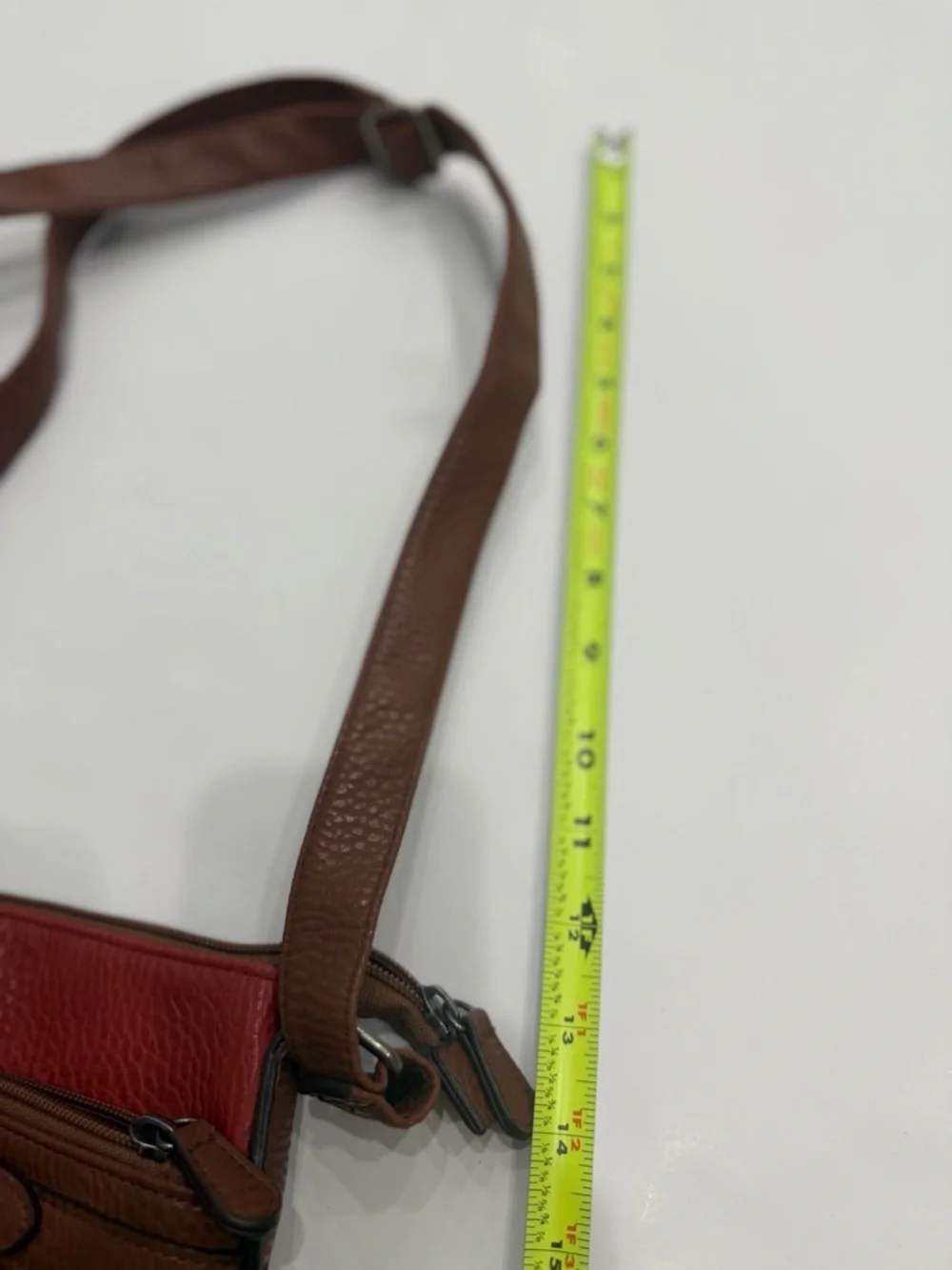 STYLE & CO Red Crossbody Bag Belt Detail Faux Leather Chic Everyday